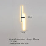 Applique Murale Led Design Élégant Moderne. B-80Cm-Blanc / Intensité Variable Chambre