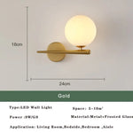 Applique Murale Led Dorée Élégante Décorative. G Or / 220V Chine | 9W Blanc Chaud Chambre