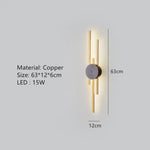 Applique Murale Led Élégante Design Contemporain B-Or 63Cm / 3 Modifiables Applique Chambre