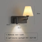 Applique Murale Led Élégante Design Contemporain Noir Gauche / Blanc Chaud (2700-3500K) Chambre
