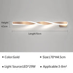 Applique Murale Led Élégante Design Contemporain Or D70Cm / Blanc Chaud Chambre