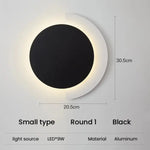 Applique Murale Led Élégante Design Contemporain R1 Noir Petit / Blanc Chaud (2700-3500K) Chambre