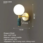 Applique Murale Led Élégante Minimaliste Scandinave Or Vert Chambre