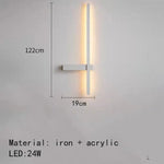 Applique Murale Led Épurée Élégante Contemporaine B-122Cm-Blanc / 3000K Applique Chambre