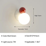 Applique Murale Led Épurée Minimaliste Scandinave B- Blanc Rouge / Lumière Tricolore Chambre