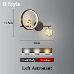 Applique Murale Led Lunaire Cosmos Enfance B Stylt Noir Gauche / Lumière Tricolore Chambre