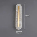 Applique Murale Led Luxueuse En Marbre Élégante Marbre Ovale / L140Xh500Mm Chine | Nature Blanc