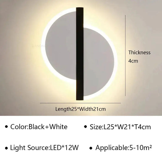 Applique Murale Led Moderne Design Élégant Minimaliste Chambre