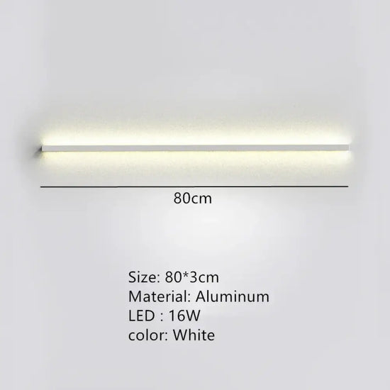Applique Murale Led Moderne Design Minimaliste Élégant 80Cm-Blanc / Lumière Naturelle Chambre