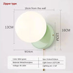 Applique Murale Led Nordique Élégante Minimaliste Design Fermeture Éclair Verte Wl655 / Blanc
