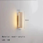 Applique Murale Led Originale Artisanale Bois 32 Cm / Blanc Froid (5 500-7 000 K). Chambre