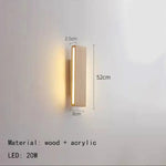 Applique Murale Led Originale Artisanale Bois 52 Cm / Blanc Chaud (2700-3500K) Chambre