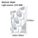 Applique Murale Led Originale Ombre Lumineuse Design L90Xh120Cm / Dimmable Avec Télécommande Chambre