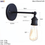 Applique Murale Led Rustique Vintage Noir Luminaire Doré