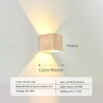 Applique Murale Led Scandinave Élégante Bois. B10Cm1 / Lumière Blanche Chambre