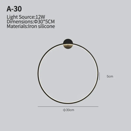 Applique Murale Minimaliste Design Élégant Contemporain Connexion 30Cm-12W / Lumière Blanche