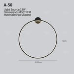 Applique Murale Minimaliste Design Élégant Contemporain Connexion 50Cm-18W / Trichromatique Noir