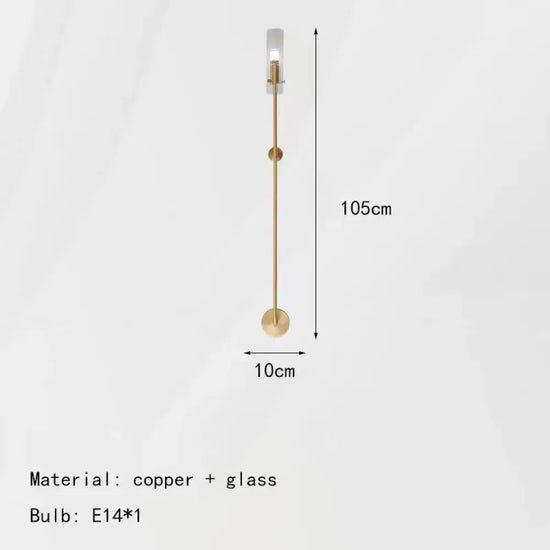 Applique Murale Minimaliste Pour Espace Contemporain Élégant Verre Doré-Transparent / Lumière