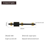 Applique Murale Moderne Design Élégant Lumineux. B-Noir-6 Lumières / Blanc Chaud (2700-3500K)