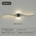 Applique Murale Moderne Éclairage Tendance Chic Élégant Type C Noir 120 Cm / Blanc Froid Chambre