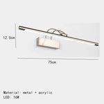 Applique Murale Moderne Élégante Design Led Intégrée 75Cm-Argent / Lumière Blanche Chambre