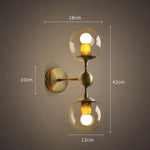 Applique Murale Moderne Verre Gris Design Élégant Double Chambre