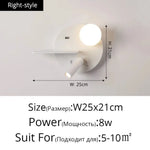 Applique Murale Modernes Design Usb Élégant Lumineux Chambre