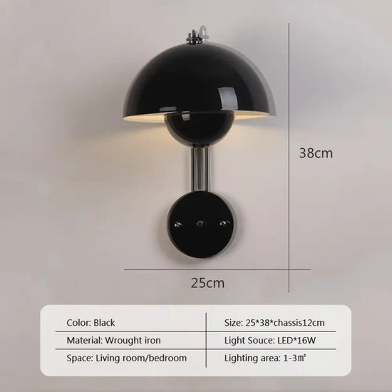 Applique Murale Nordique Élégante Design Minimaliste. Wl597 Noir / Blanc Froid Chambre