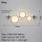 Applique Murale Nordique Élégante Luminaire Moderne Gris / Lumière Chaude Chambre