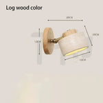 Applique Murale Rotative Luminescence Design Élégant Couleur Du Bois Rond Chambre