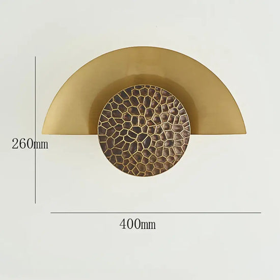 Applique Murale Vintage Lunaire Élégante Artisanale. Doré / Diamètre 400 X H 260 Mm Blanc Chaud