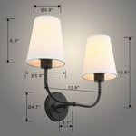 Appliques Murales Doubles Beige en Tissu