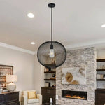 Boule Noire Led Suspension Moderne Luminaire Chambre