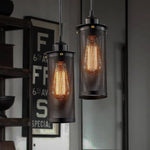 Cage Métallique Cylindrique Suspension Bulb Luminaire Chambre