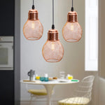 Cage Pendentif Métal Vintage Rose Gold Luminaire Chambre
