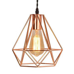 Cage Suspendue Diamant Vintage Couleur Luminaire Doré
