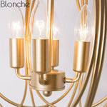 Cage Suspension Sphérique Dorée Country Luminaire Chambre