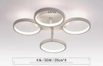 Cercle Blanc Plafonnier Design 4 Cercles - 50W / Chaude Luminaire Chambre