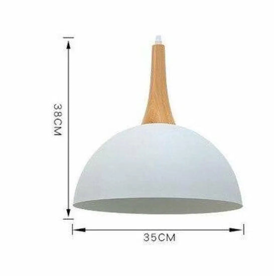 Demi-Boule Colorée Sur Support Bois B / Blanc Luminaire Chambre