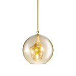 Design Led Suspension Verre Cristal Doré Luminaire Chambre