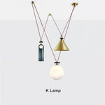 Design Suspension Multi-Lampes Pulley K Luminaire Chambre