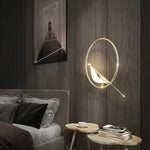 Golden Bird Lampe Design Métal Rotative Contemporaine Applique Murale Chambre