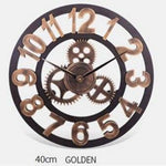 Horloge Murale Métal Vintage Chiffres Doré - / 30Cm Luminaire Doré