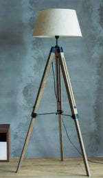 Lampadaire Ajustable En Bois Avec Abat-Jour A Luminaire Chambre
