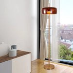 Lampadaire Design Verre Fumé Arrondi Luminaire Chambre