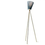Lampadaire Led Design Tripode Fer Bleu Et Cuivré Luminaire Chambre