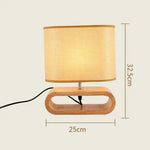 Lampe de chevet en Bois Nordique avec Abat-jour en Tissu