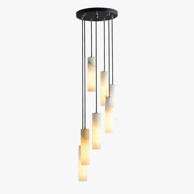 lampadario sospeso design con filo regolabile e marmo naturale