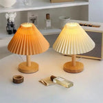Lampe De Chevet Nordique Plissée Blanc