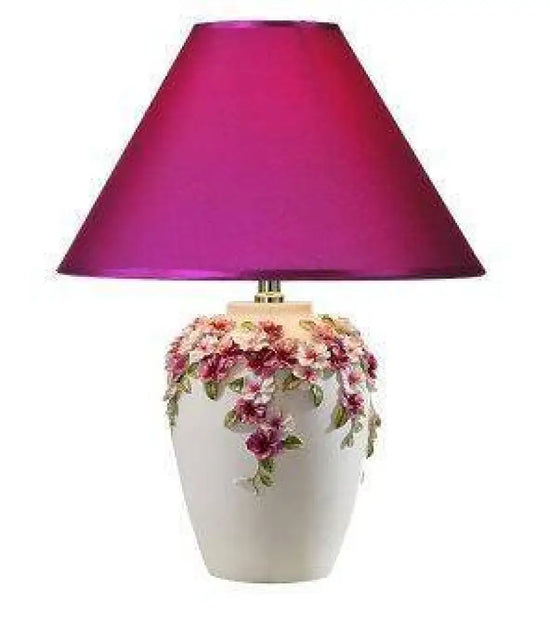 Lampe Florale Moderne Avec Abat-Jour Coloré Luminaire Chambre